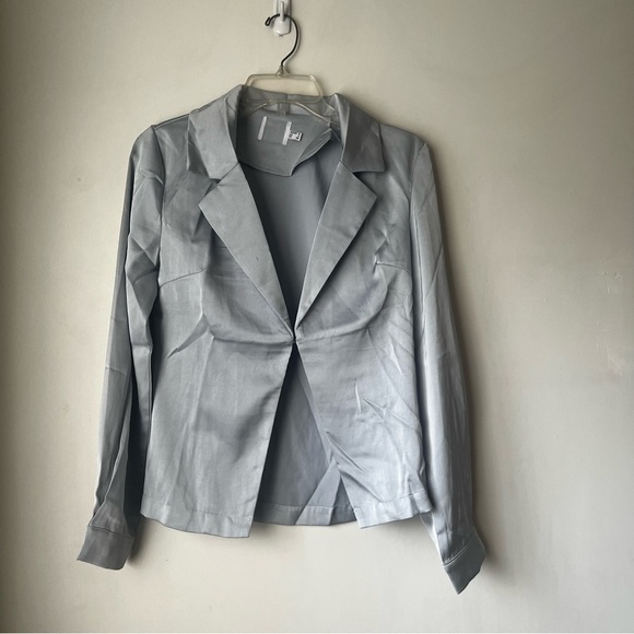 Princess Polly Dresses & Skirts - Princess Polly 2pc Light Blue Satin Long Sleeve Top + Mini Skirt Coord Set 4